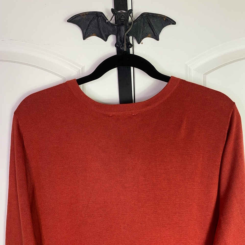 Isaac Mizrahi Orange Cardigan Sweater Button Down High Low Cut NWT size 1X - Picture 6 of 15